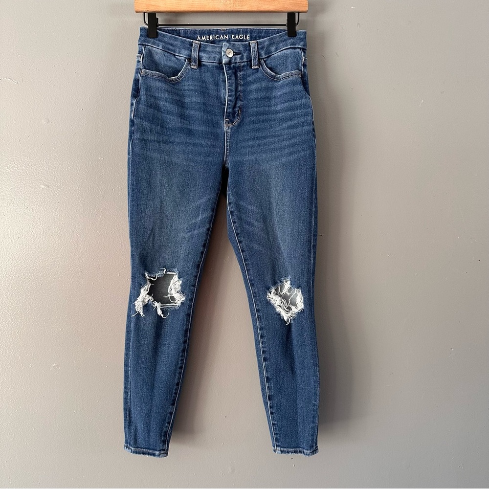 American Eagle Outfitters Ripped Blue Jeggings